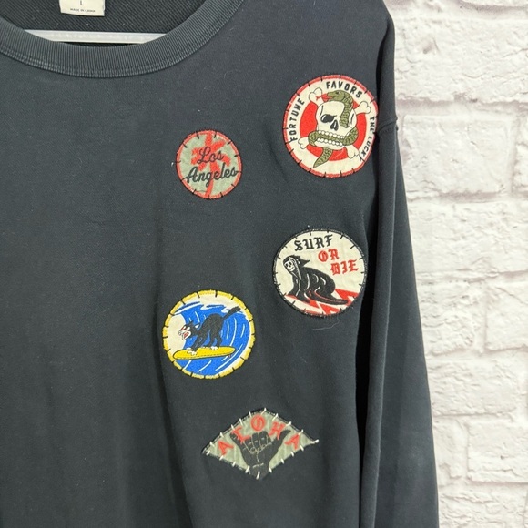 Lucky Brand LA Surf Patches Sweatshirt Mens Large cool max technology L - Picture 4 of 6